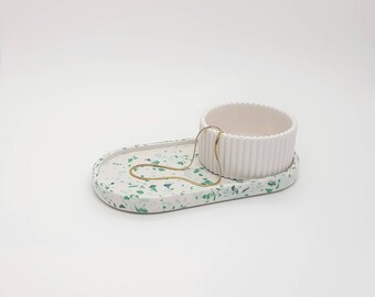 Oval Trinket Tray | Green Terrazzo Dish | Trinket Tray | Jewellery Dish | Display Tray | Styling Dish | Housewarming Gift | Decorative Tray
