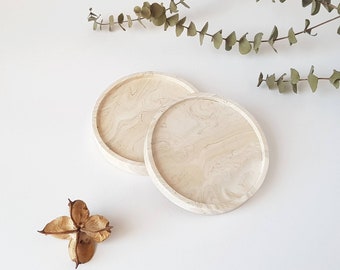 Large Round Coaster | Stone Marble Effect | Jesmonite Coaster | Drinks Mat | Jewellery Dish | Fathers day Gift | Housewarming Gift | Circle