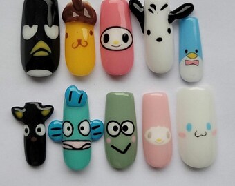 Kawaii Friends Press On Nails SMALL