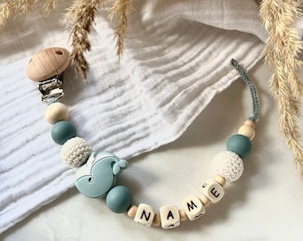 Pacifier chain with name | personalized | whale | sea