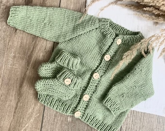 Strickjacke Baby Gr. 56-62 (0-4 Monate), Babyschühchen Set