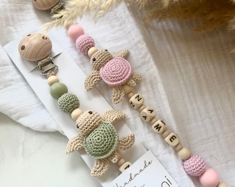 Schnullerkette | personalisiert | mit Namen | Schildkröte