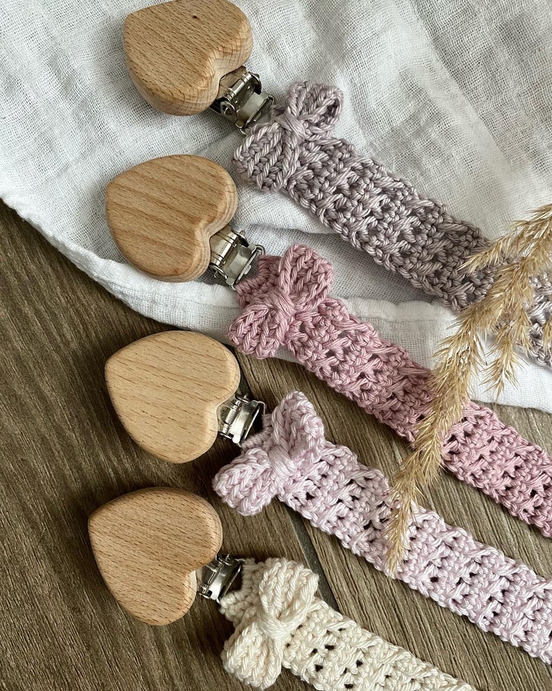 Chaîne de sucettes personnalisée avec nom, crochetée, nœud image 3