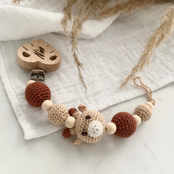 Schnullerkette mit Namen | personalisiert | Giraffe | Safari