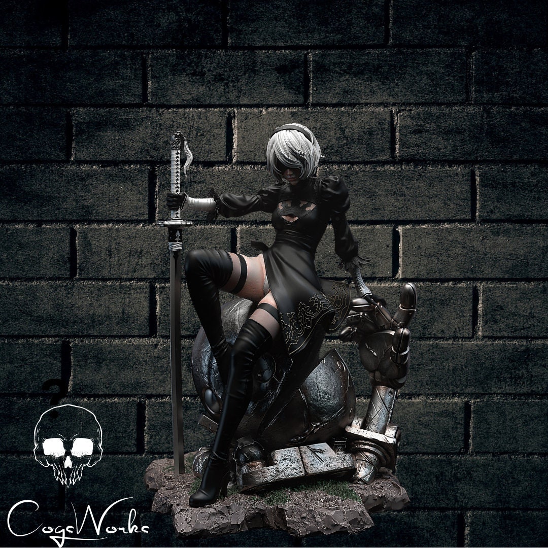 2B Painted Fan Art Figure 1/6 Scale Collectable - Etsy