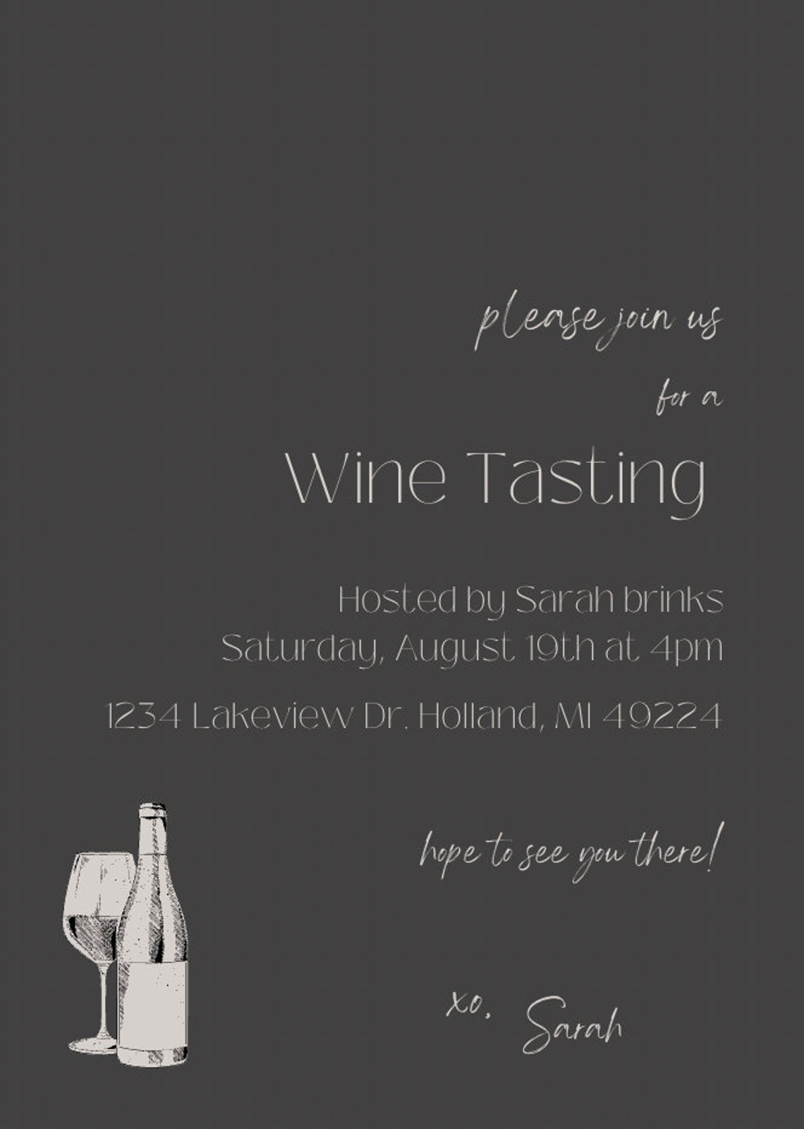 Printable Wine Tasting Invitation CANVA Template Customizable Digital ...