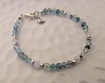 Rutilated Blue Quartz Healing Bracelet / Gemstone Bracelet / Gemstone Jewelry
