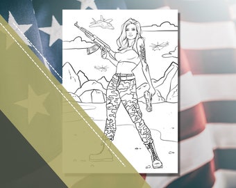 Digital Download Coloring Page Line Art "Taking a Stand" Women In Action