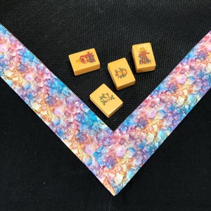 Mahjong Table Mat with Colorful Cotton Edging