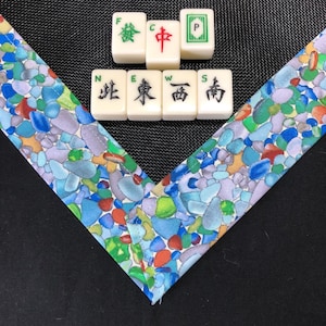 Mahjong Table Mat: Black Fiberglass, Cotton Edges (36x36)
