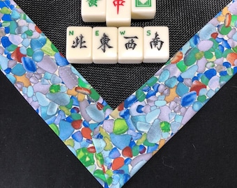 Mahjong Table Mat: Black Fiberglass, Cotton Edges (36x36)
