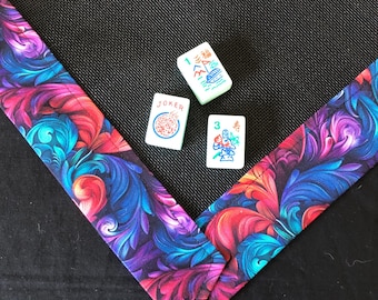 Fiberglass Mahjong Mat: 36"x36" Colorful Cotton Edge