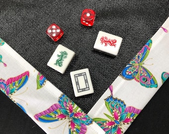Mahjong Table Mat with Colorful Cotton Edging