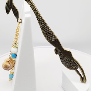 Nautical Charm Bookmark: Mermaid, Shells & Beads - Ocean Theme