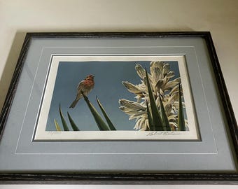 Robert Bateman-House Finch and Yucca-Framed LE Print