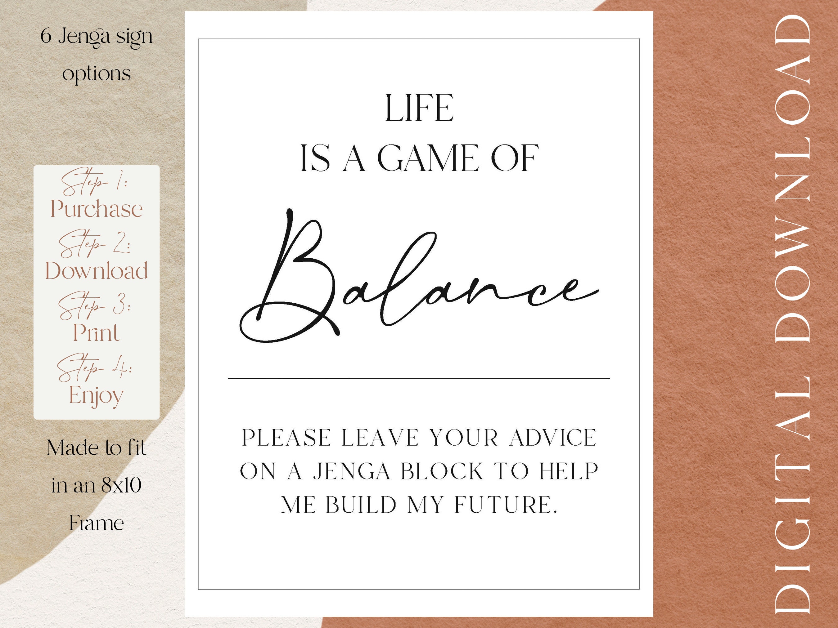 Jenga Guestbook Sign Graduation Party Birthday Party Celebration Any ...