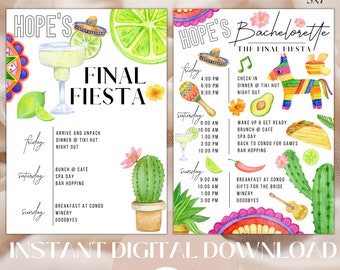 Final Fiesta Bachelorette Itinerary | Editable Mexican Theme (Digital Download)