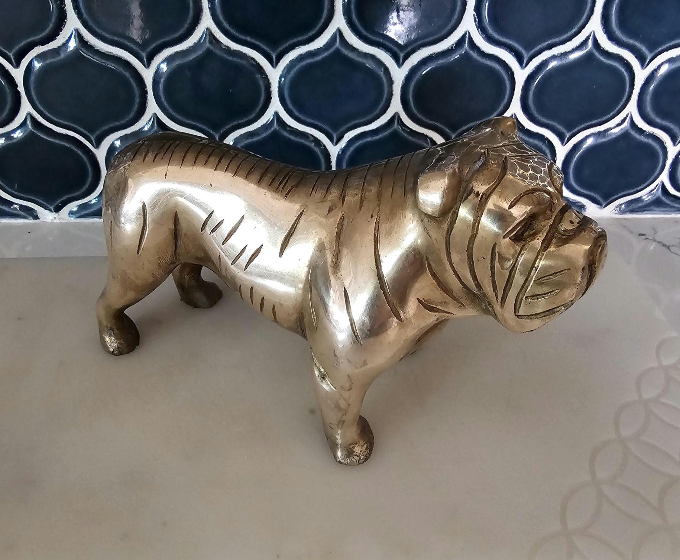 Vintage Brass Bulldog - Etsy