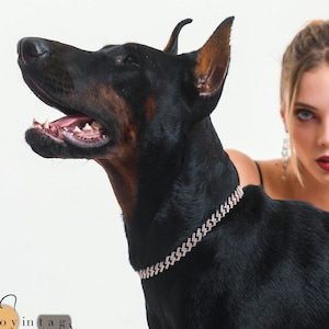  YGAOHF Dog Chain Collars, 15mm Width Diamond Cuban