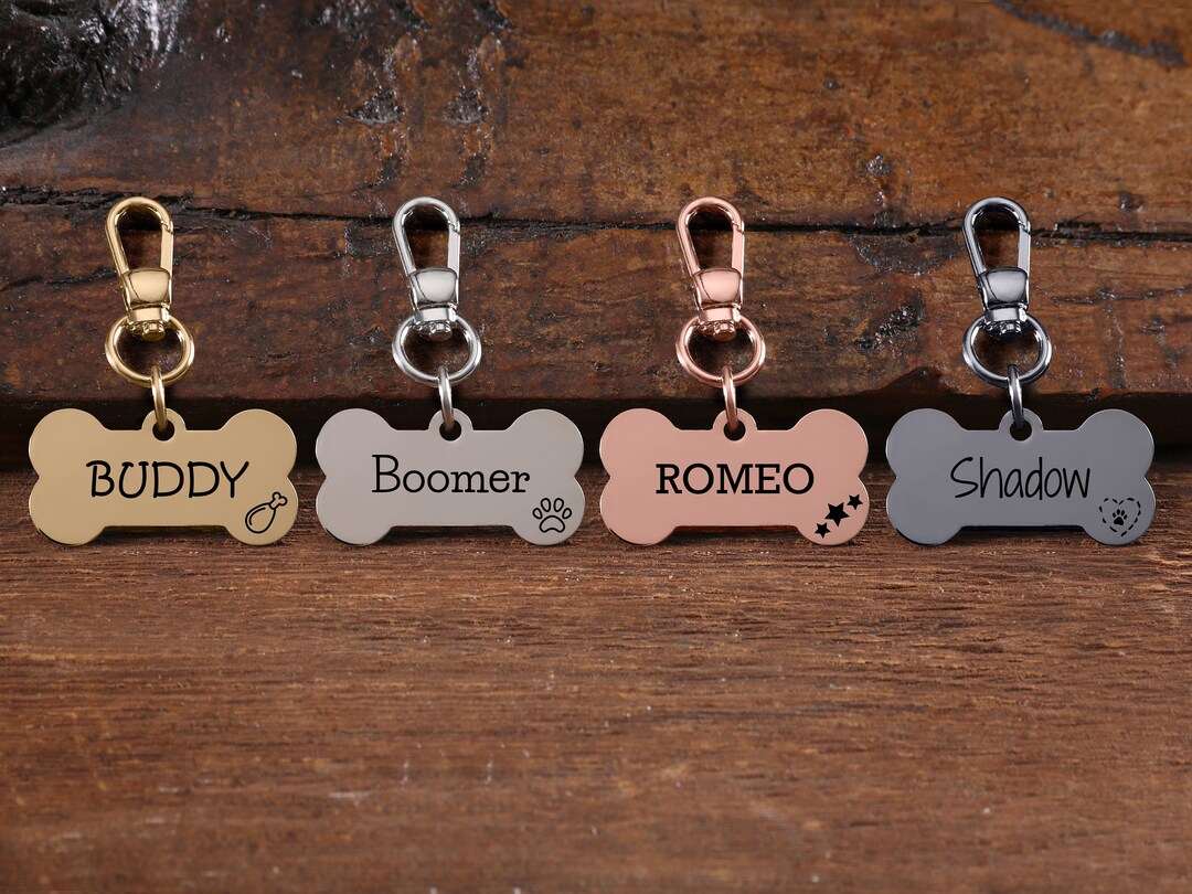 Personalized Bone Pet ID Name Tag With the Hook Pet ID Tag Bone Tag for