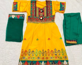 Girls Traditional Afghani Dress / Afghani Dress for Girls / Beautiful Afghani Dress For Girls / Girls Dress