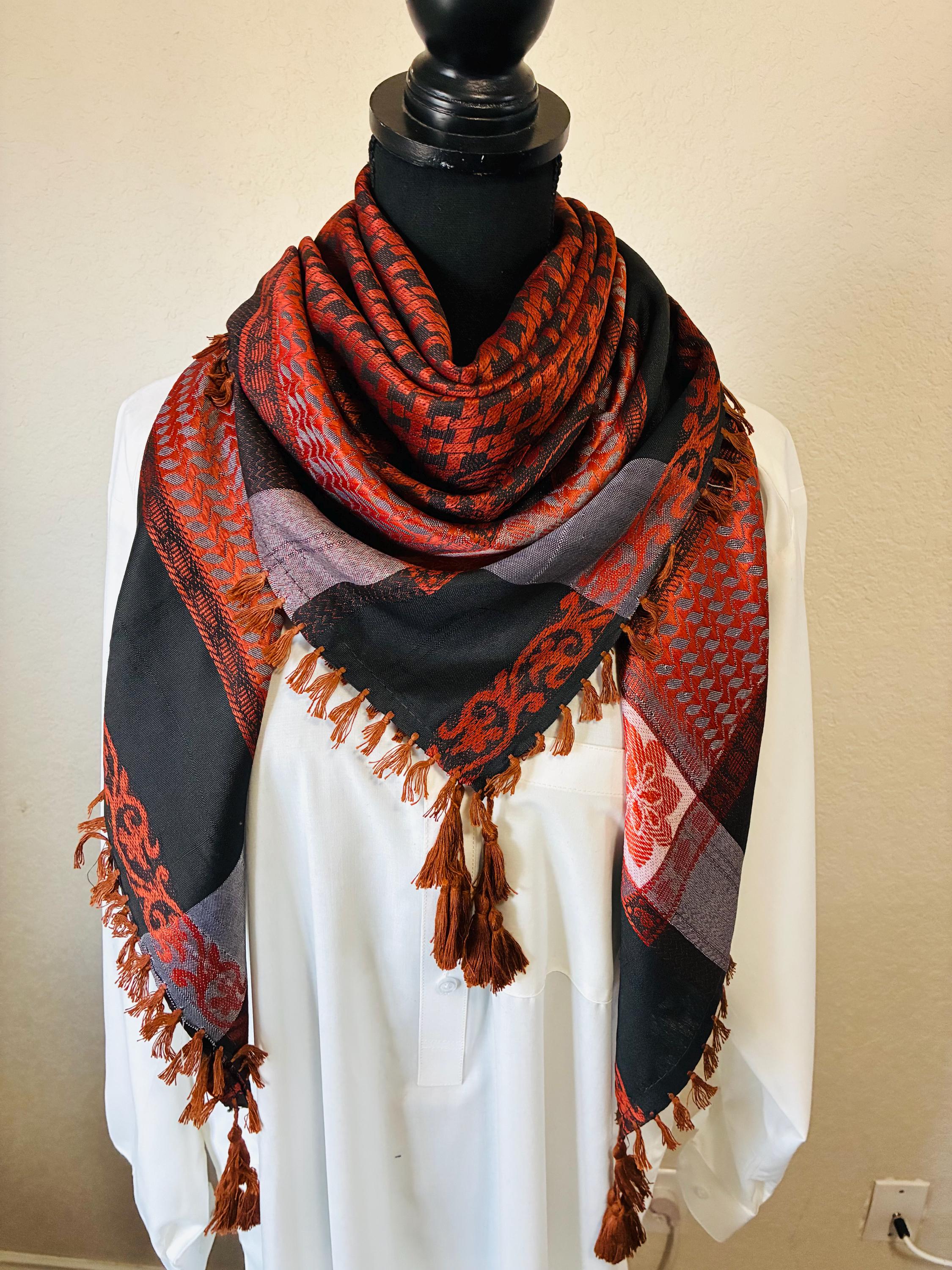 Afghan Men's Shemagh Scarf: Tasseled Design - Etsy Israel