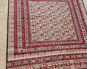 Handmade Afghan Maliki Wool Rug, Vintage Woven Kilim