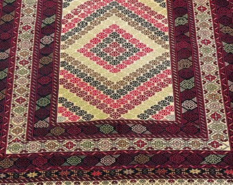 Handmade Afghan Maliki Rug, Vintage Wool Gelim