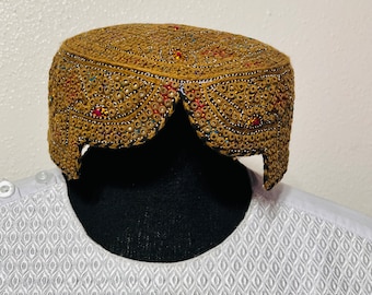 Kandahari Hand stitched and custom made Hat/ Afghan Kandahari Hat/ Afghan Handmade Kandahari Cap / Pashtun traditional hat / Pashtun Hat