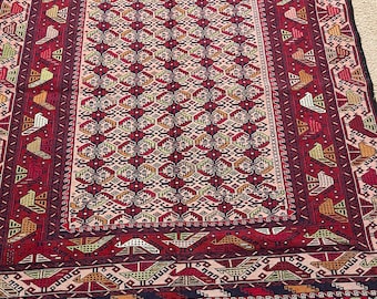 Afghan Handmade Maliki Rug/ Vintage Kilim / 100% Wool Made Rug