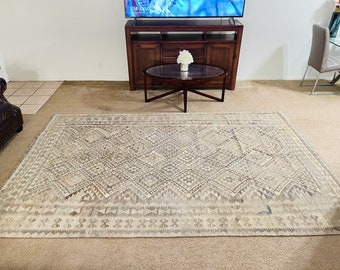 302cm x 200cm Handmade Large Area Rug / Afghan Hand Knotted/ Handmade Maimanagi/ Kilim, 100% Wool Made Maimanagi Kilim/ Beautiful Office Rug