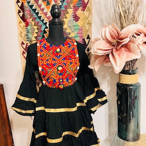Afghani Modern Dress with Embroidery Around neck, skirt and sleeves / Beautiful Afghani Dress