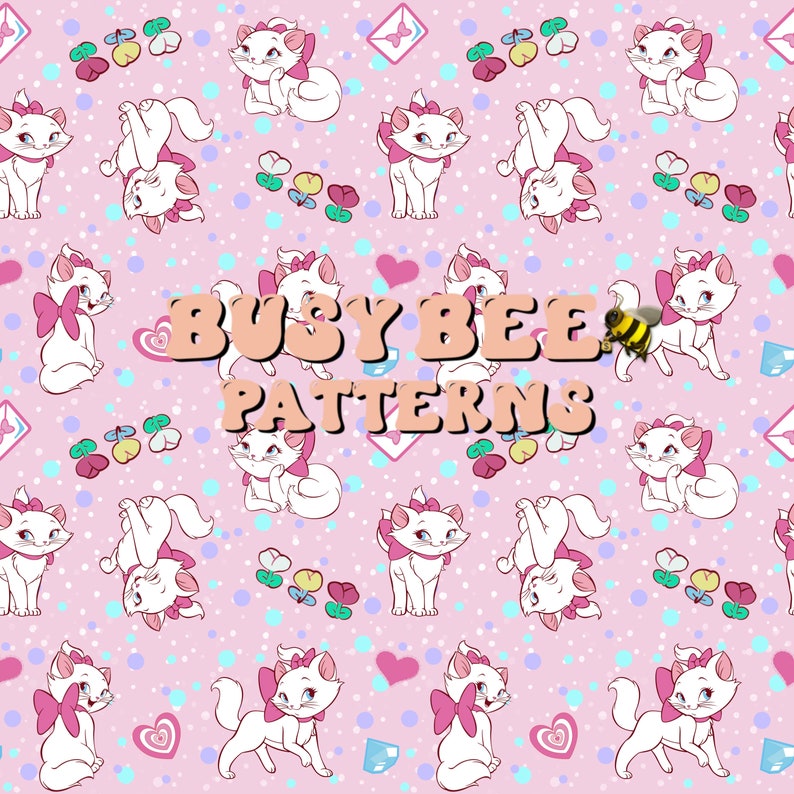 Marie Cat Seamless Pattern - Etsy