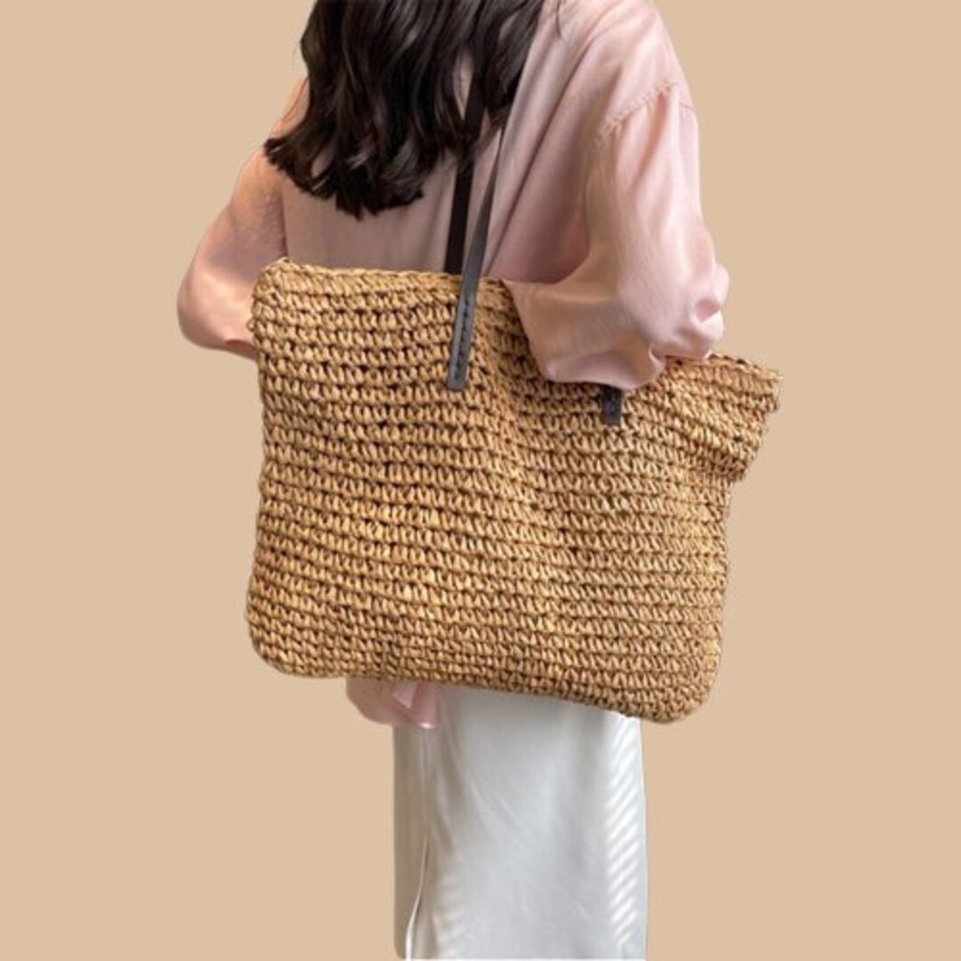 New Fashion Large Capacity Women Shoulder Shopping Bag Beach Straw
