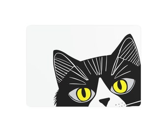Curious Black Cat Metall Kunst Schild: Wunderliche Illustration