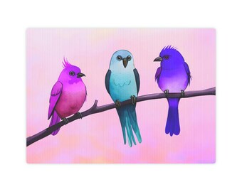 Vögel, Aquarell Malerei, Leinwand Fotokachel, Leinwand Druck, Best Bird Friends