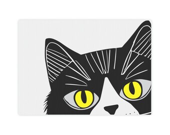 Katze, Digitale Kunst auf Leinwand, Illustration, , Die neugierige Katze