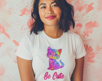Süßes Kätzchen T-Shirt - Be Cute - Kätzchen - Unisex Softstyle TShirt