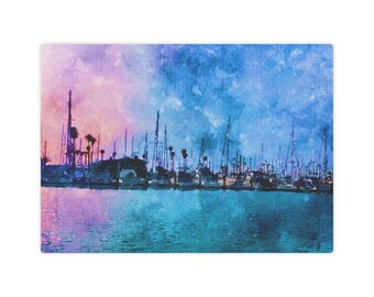 Ventura Hafen Aquarell Malerei: Küsten Leinwand Wandkunst