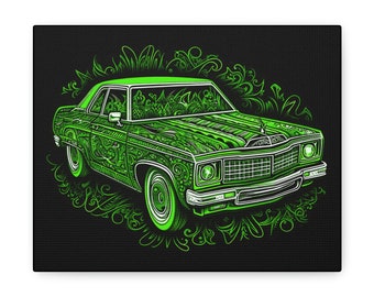 Lowrider, Galerie Wraps, digitale Kunst, Illustration, Mean Green Low Riding Machine