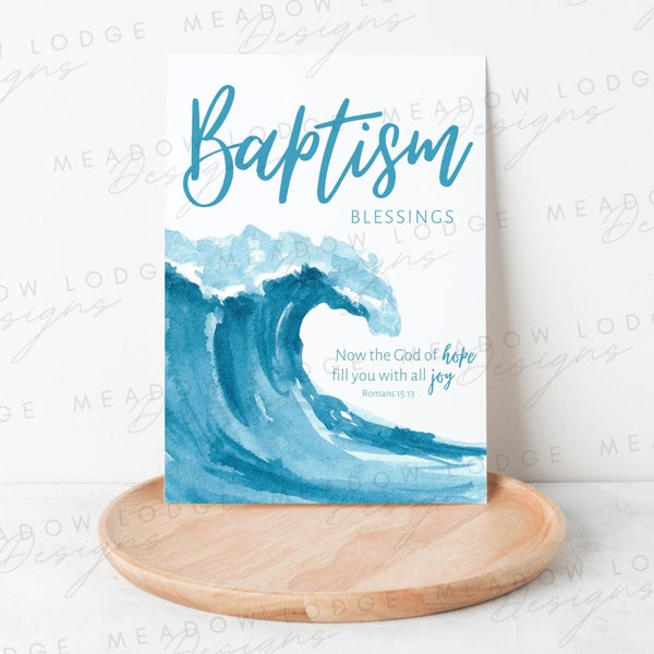 PRINTABLE Baptism Card, Instant Download Teen Christian Baptism Card, Printable Christian Baptism Card for Adults, KJV Baptism Card PDF