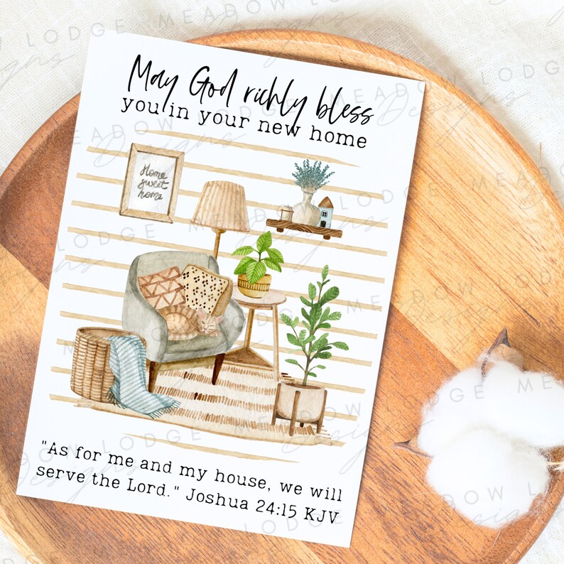 PRINTABLE God Bless You Christian New Home Card Christian Housewarming 