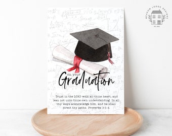 PRINTABLE Graduation Christian Card, Christian Graduation Card for Son, On Your Graduation Printable Christian Card for Daughter Graduation