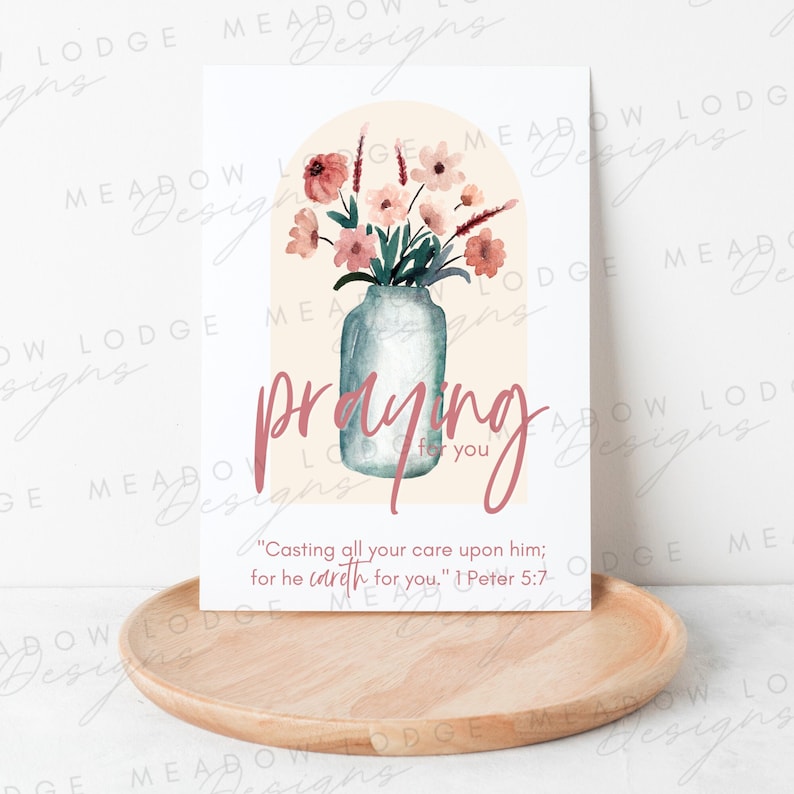 PRINTABLE Praying for You Christian Card, Christian Encouragement Card ...