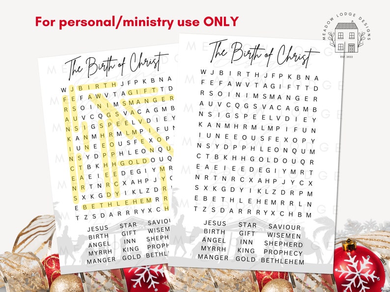 PRINTABLE Christmas Bible Word Search Christian Word Searches Etsy PRINTABLE Christmas Bible Word Search Christian Word Searches Etsy