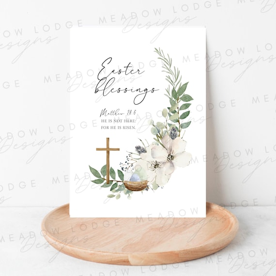 PRINTABLE Religious Easter Card, Instant Download Resurrection Day Printable Christian Easter Card, KJV Printable Easter Card PDF