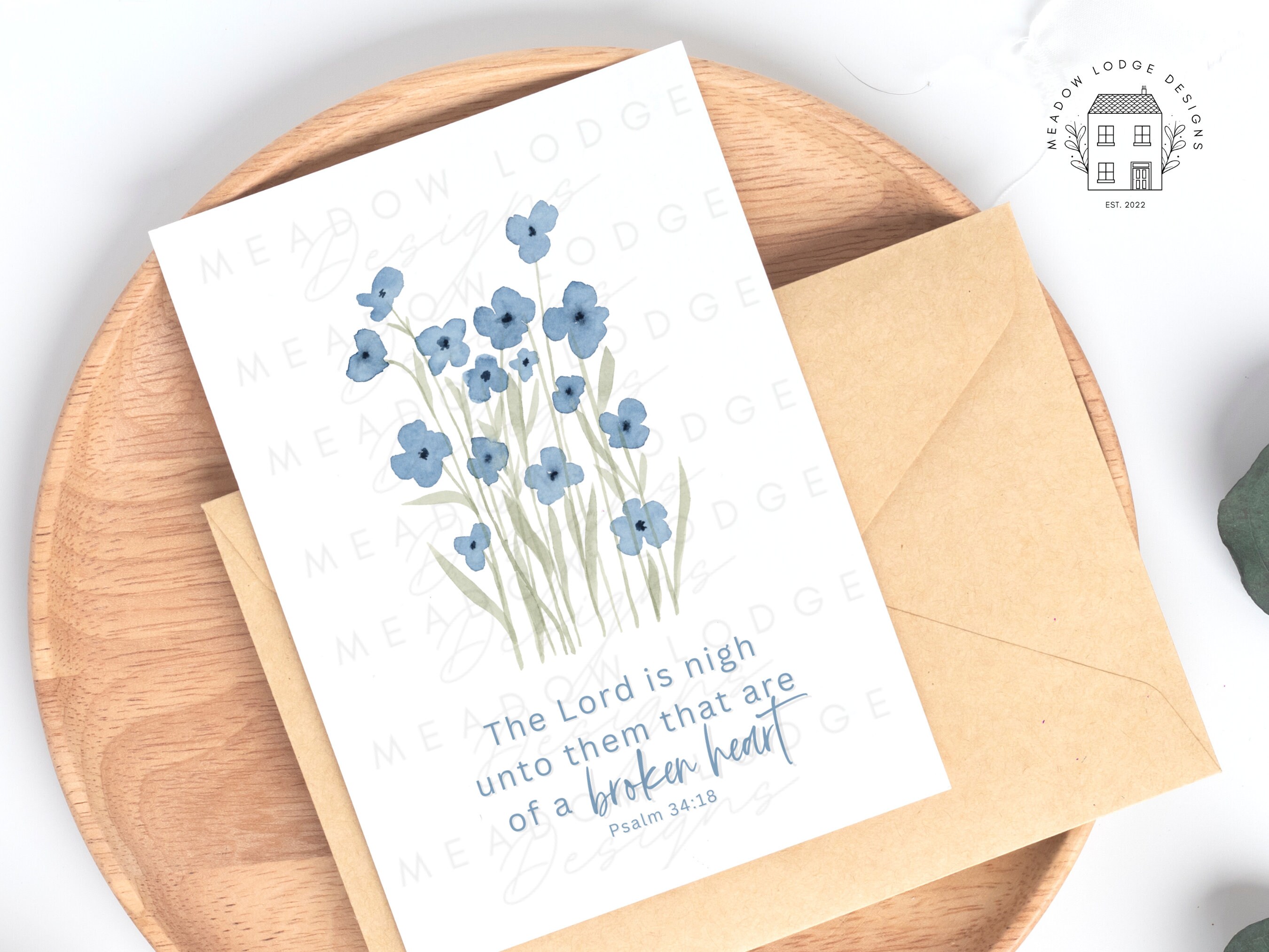 PRINTABLE Christian Sympathy Card Instant Download Psalm - Etsy
