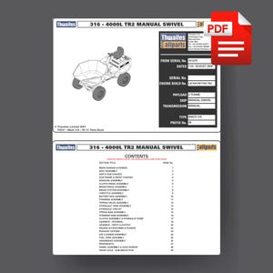 Thwaites 2トン 316 - 4000L TR2 手動スイベルダンパー部品マニュアル PDF