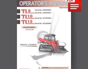 Takeuchi TL8 TL10 TL12 Skid Steer Track Loader Operator's Manual PDF