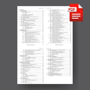 May include: Table of contents for a maintenance manual with sections for maintenance, technical specifications, authorized optional equipment, front equipment, pallet, rear stabilizer, and load equipment.